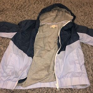 Blue and purple windbreaker